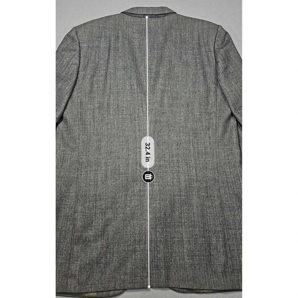 VTG Nino Cerruti Rue Royale Wool 2pc Suit Grey Pleated Sz 40R/39x31